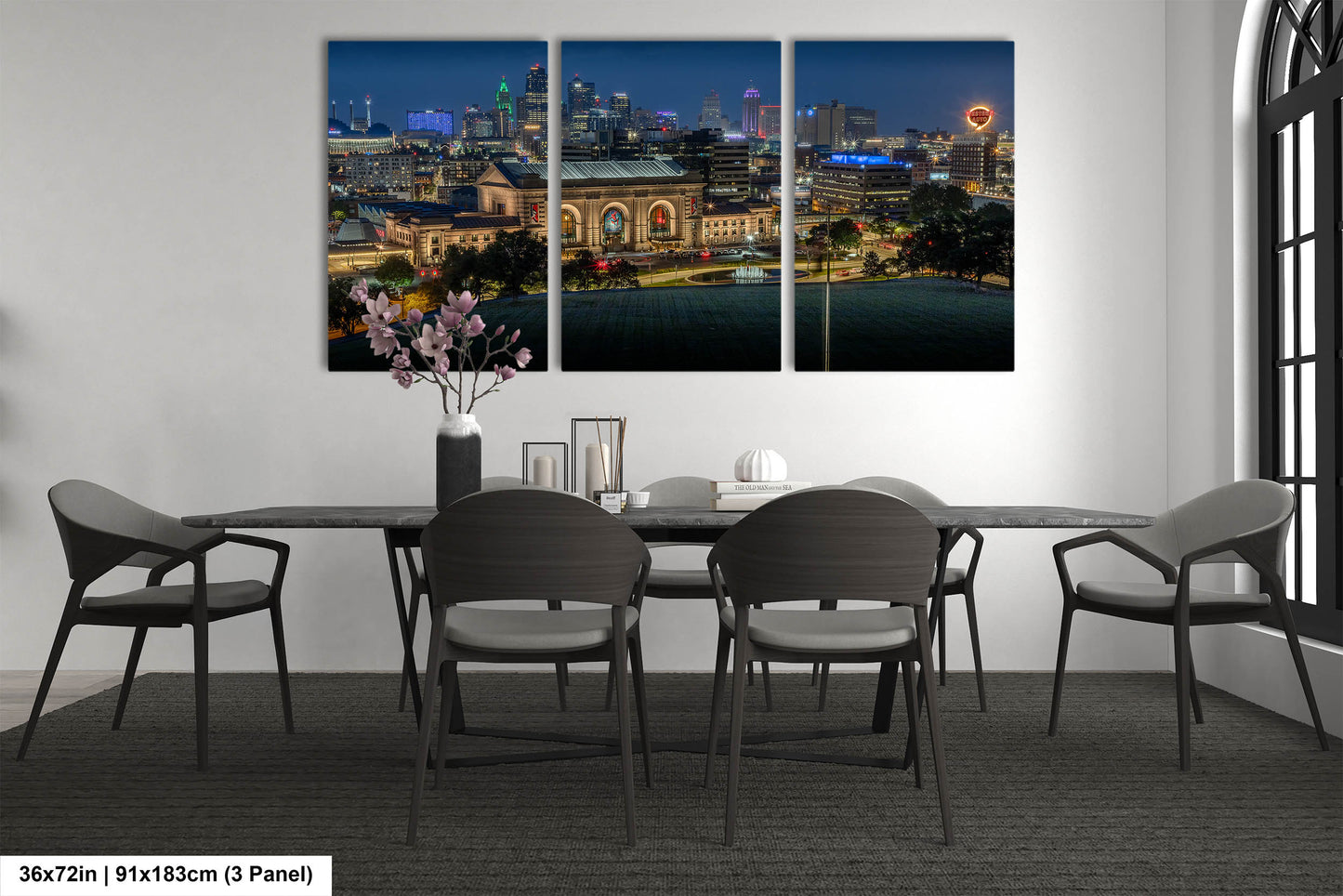 Union Station and Kansas City Skyline, Western Auto Neon Sign, Kansas City Wall Art