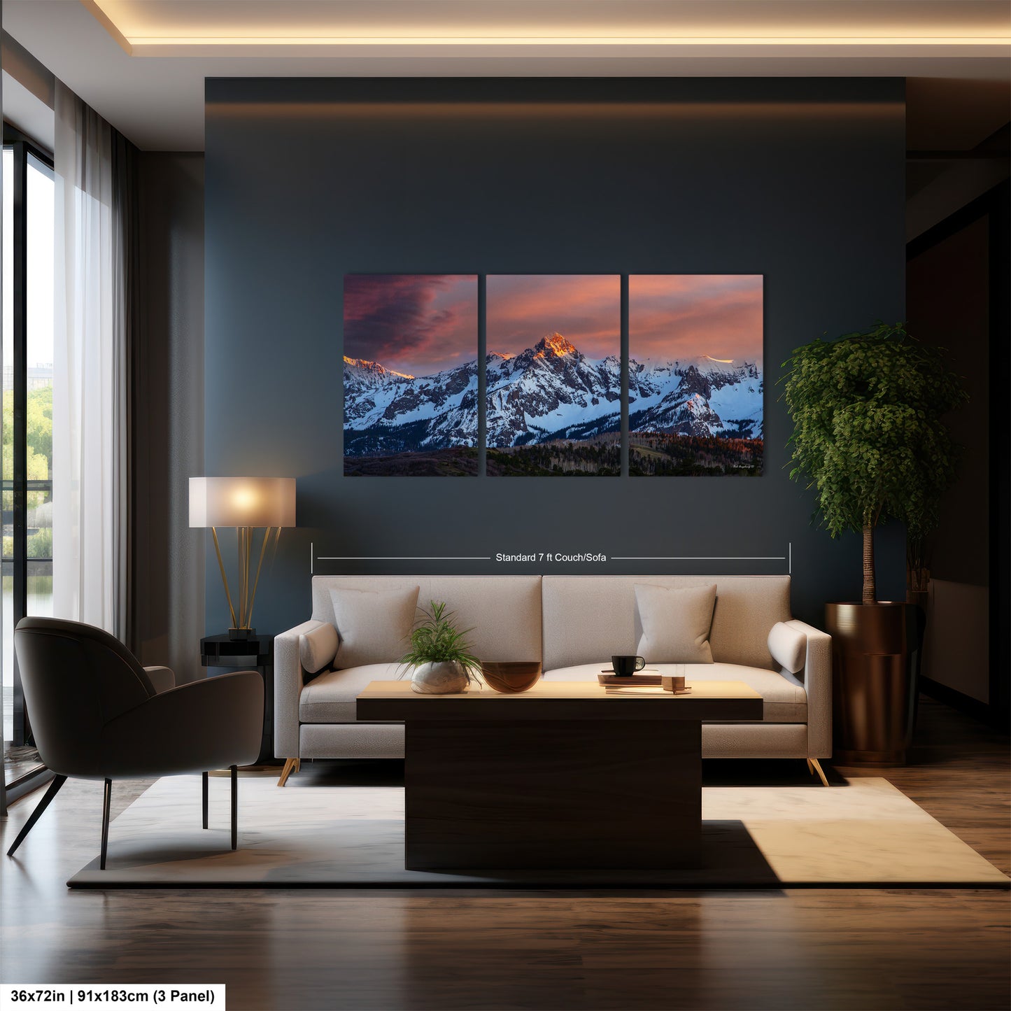Colorado wall art sunset picture, Telluride art, San Juan mountains canvas, mountain wall art, panoramic print, mountain wall decor, sunset