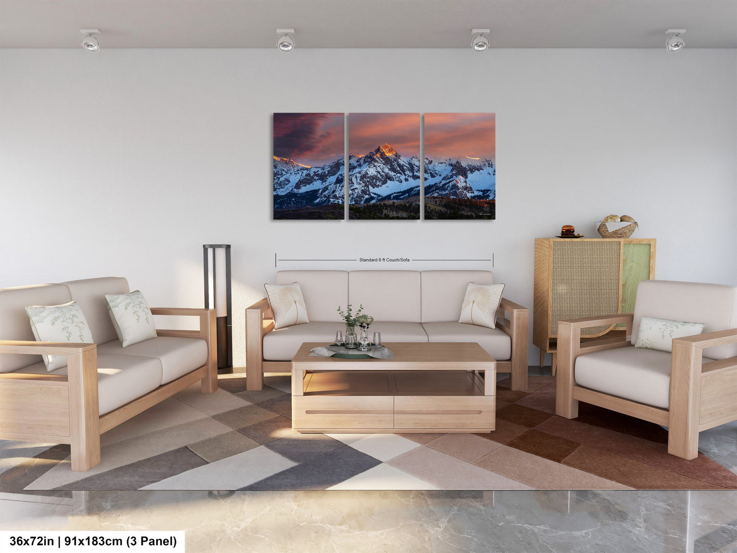 Colorado wall art sunset picture, Telluride art, San Juan mountains canvas, mountain wall art, panoramic print, mountain wall decor, sunset