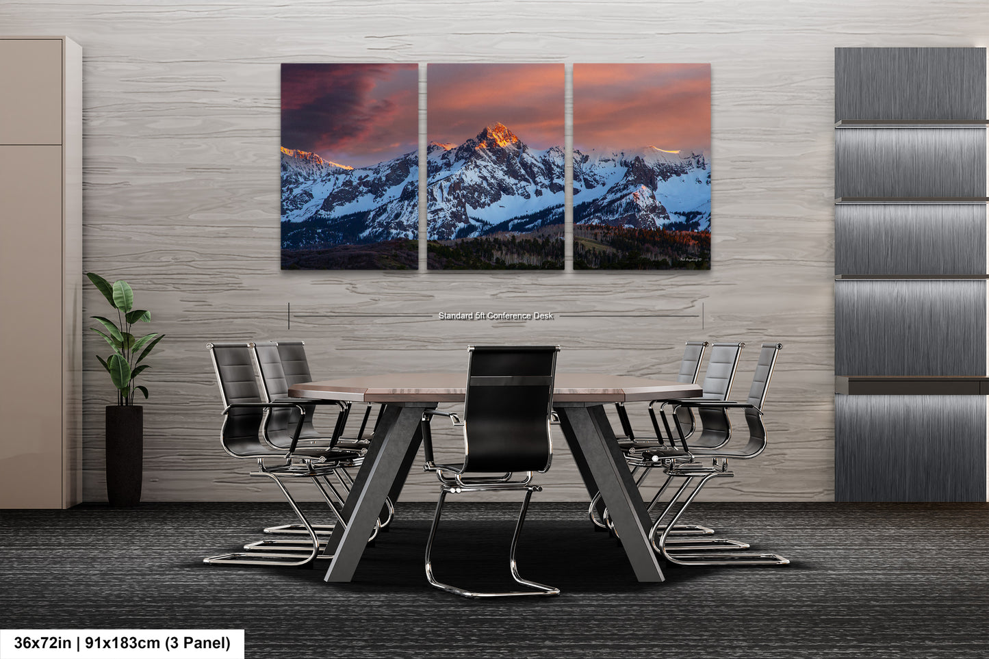 Colorado wall art sunset picture, Telluride art, San Juan mountains canvas, mountain wall art, panoramic print, mountain wall decor, sunset