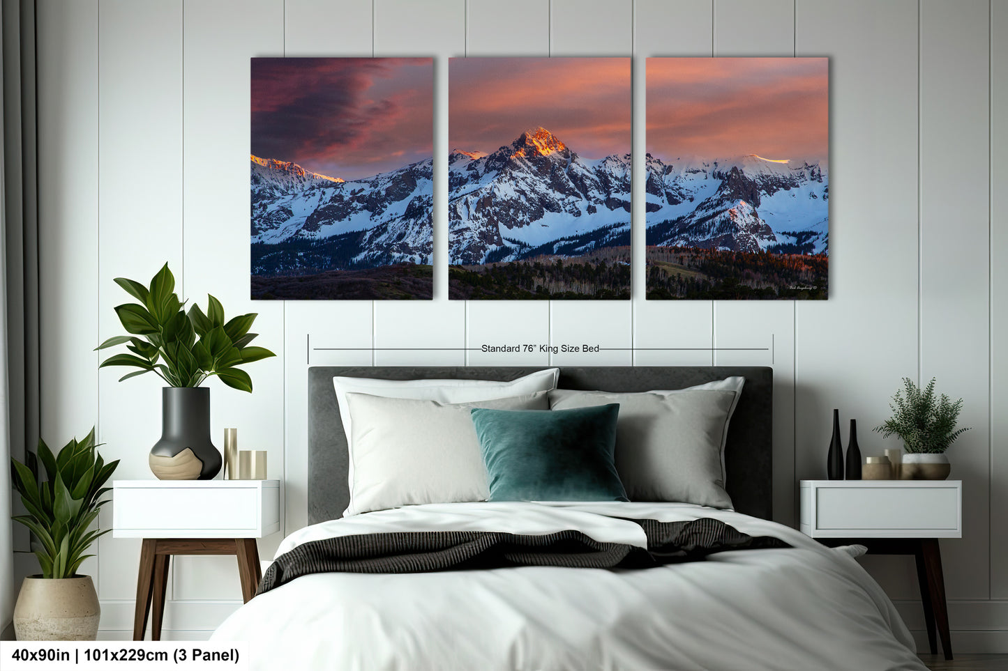Colorado wall art sunset picture, Telluride art, San Juan mountains canvas, mountain wall art, panoramic print, mountain wall decor, sunset