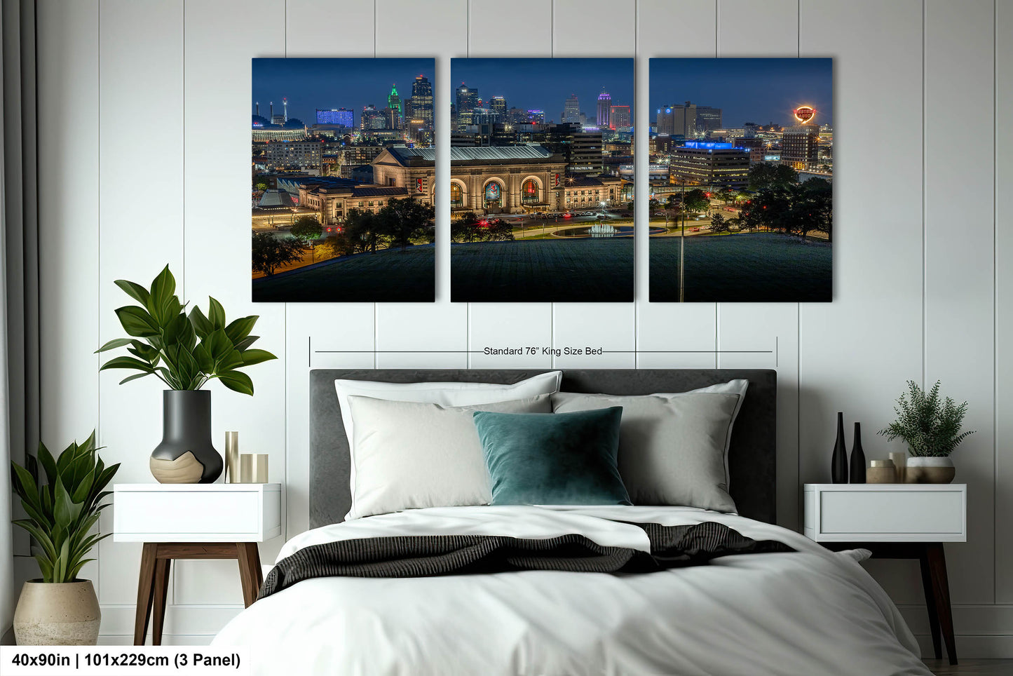 Union Station and Kansas City Skyline, Western Auto Neon Sign, Kansas City Wall Art