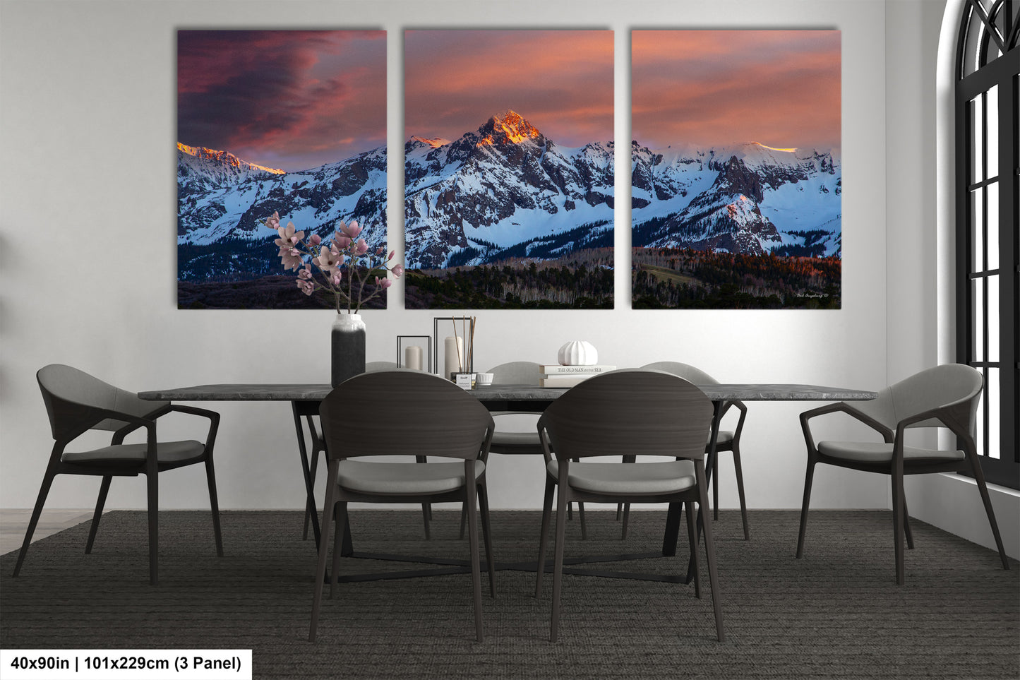 Colorado wall art sunset picture, Telluride art, San Juan mountains canvas, mountain wall art, panoramic print, mountain wall decor, sunset
