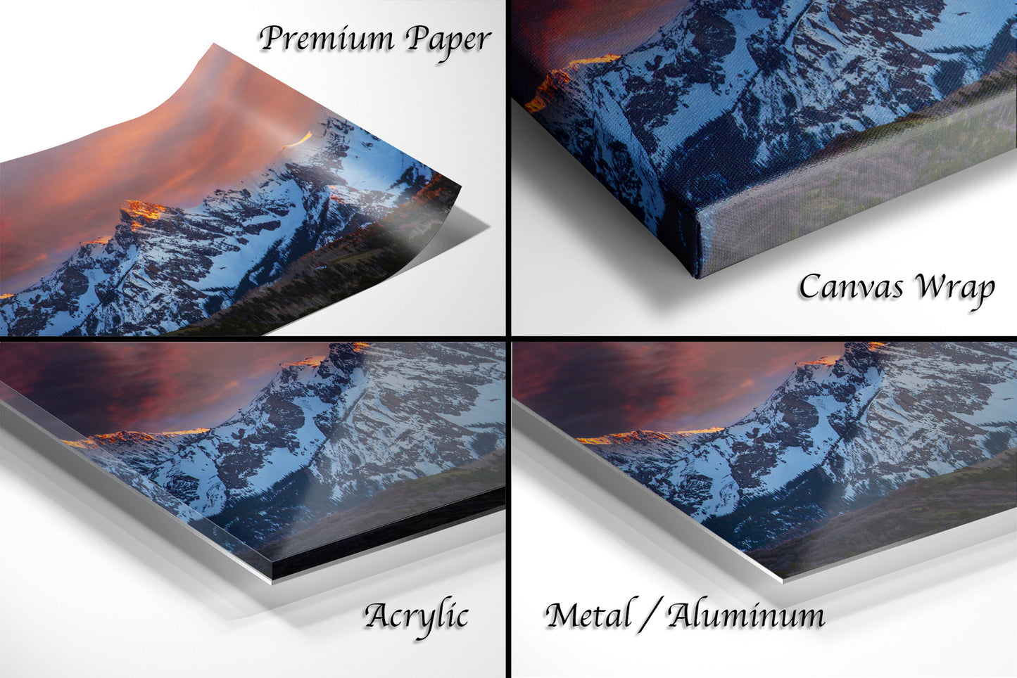 Colorado wall art sunset picture, Telluride art, San Juan mountains canvas, mountain wall art, panoramic print, mountain wall decor, sunset