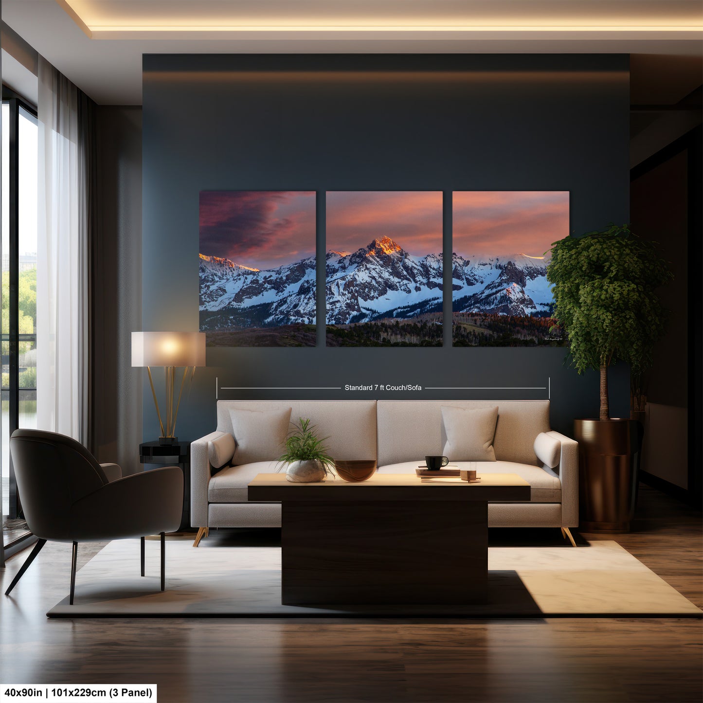 Colorado wall art sunset picture, Telluride art, San Juan mountains canvas, mountain wall art, panoramic print, mountain wall decor, sunset