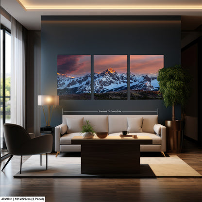 Colorado wall art sunset picture, Telluride art, San Juan mountains canvas, mountain wall art, panoramic print, mountain wall decor, sunset