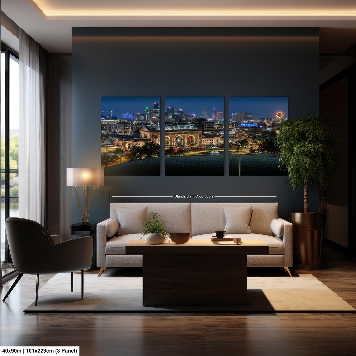 Union Station and Kansas City Skyline, Western Auto Neon Sign, Kansas City Wall Art