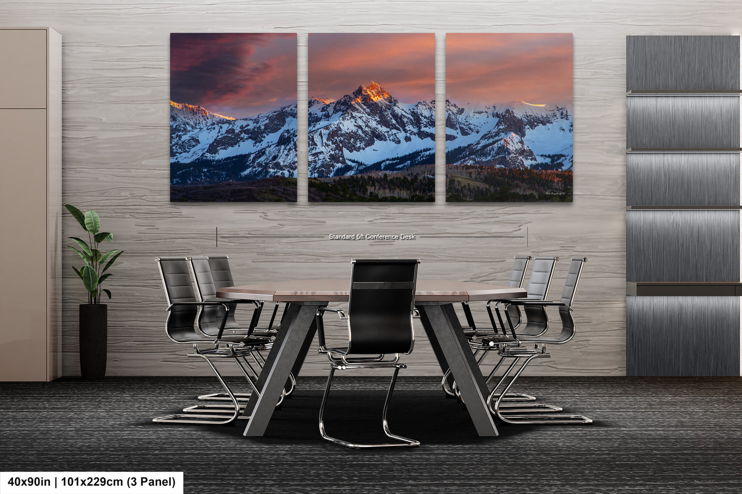 Colorado wall art sunset picture, Telluride art, San Juan mountains canvas, mountain wall art, panoramic print, mountain wall decor, sunset