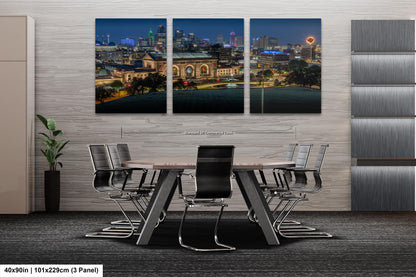 Union Station and Kansas City Skyline, Western Auto Neon Sign, Kansas City Wall Art