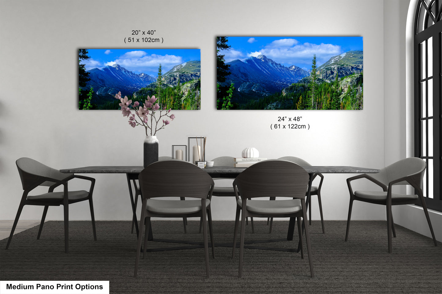 Rocky Mountain National Park panoramic picture, large panoramic art, Longs Peak Colorado, Estes Park wall art, national park panorama,