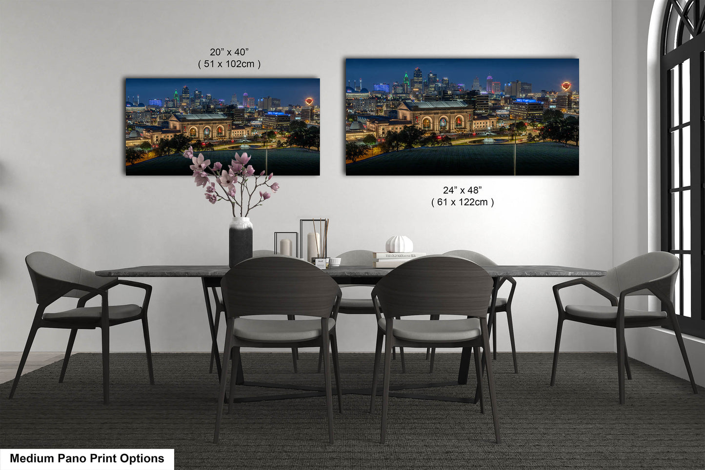 Union Station and Kansas City Skyline, Western Auto Neon Sign, Kansas City Wall Art