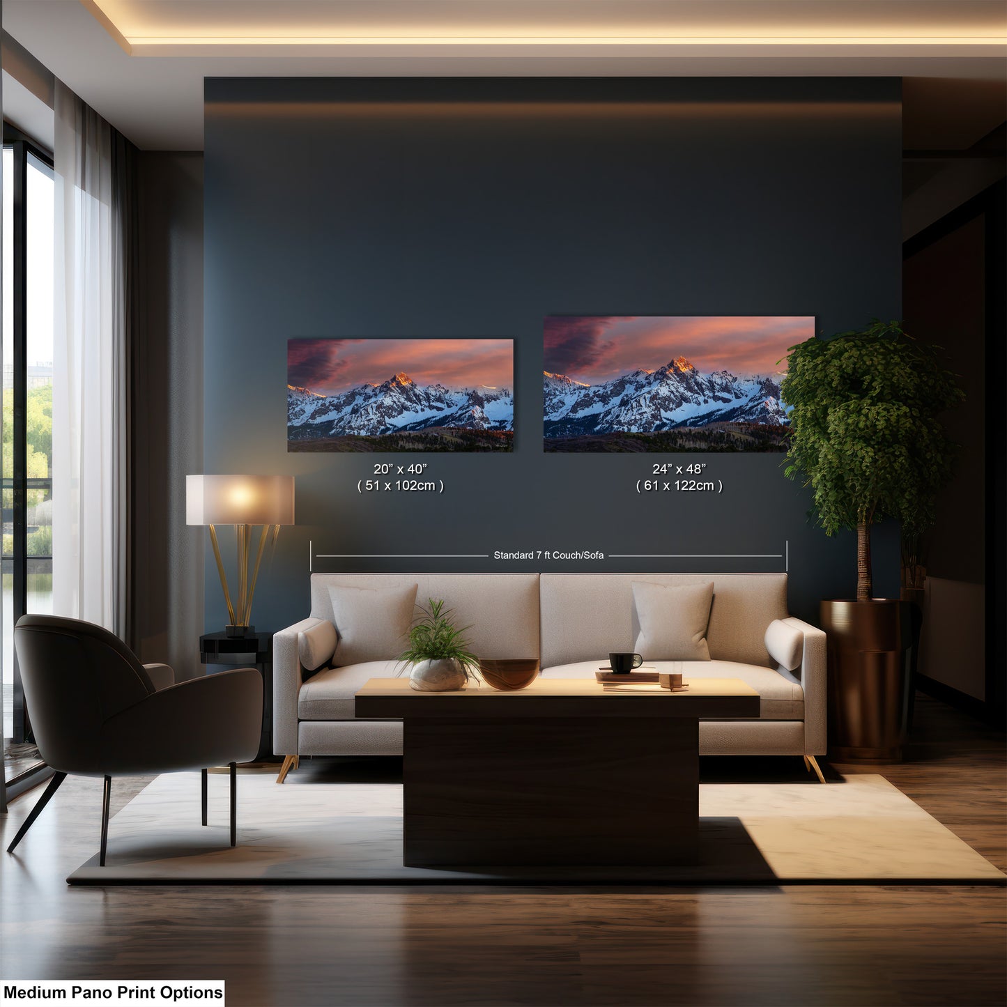 Colorado wall art sunset picture, Telluride art, San Juan mountains canvas, mountain wall art, panoramic print, mountain wall decor, sunset