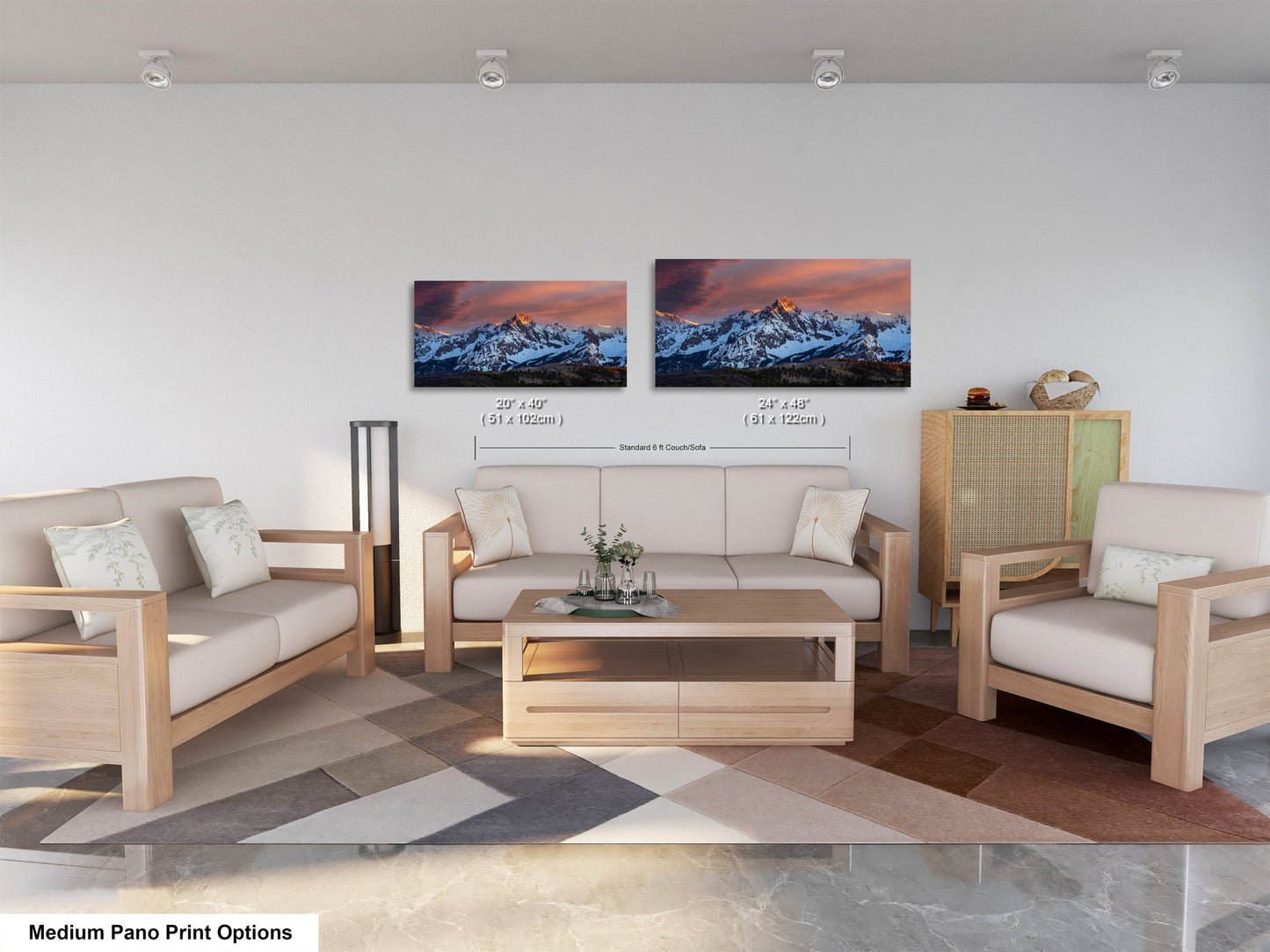 Colorado wall art sunset picture, Telluride art, San Juan mountains canvas, mountain wall art, panoramic print, mountain wall decor, sunset