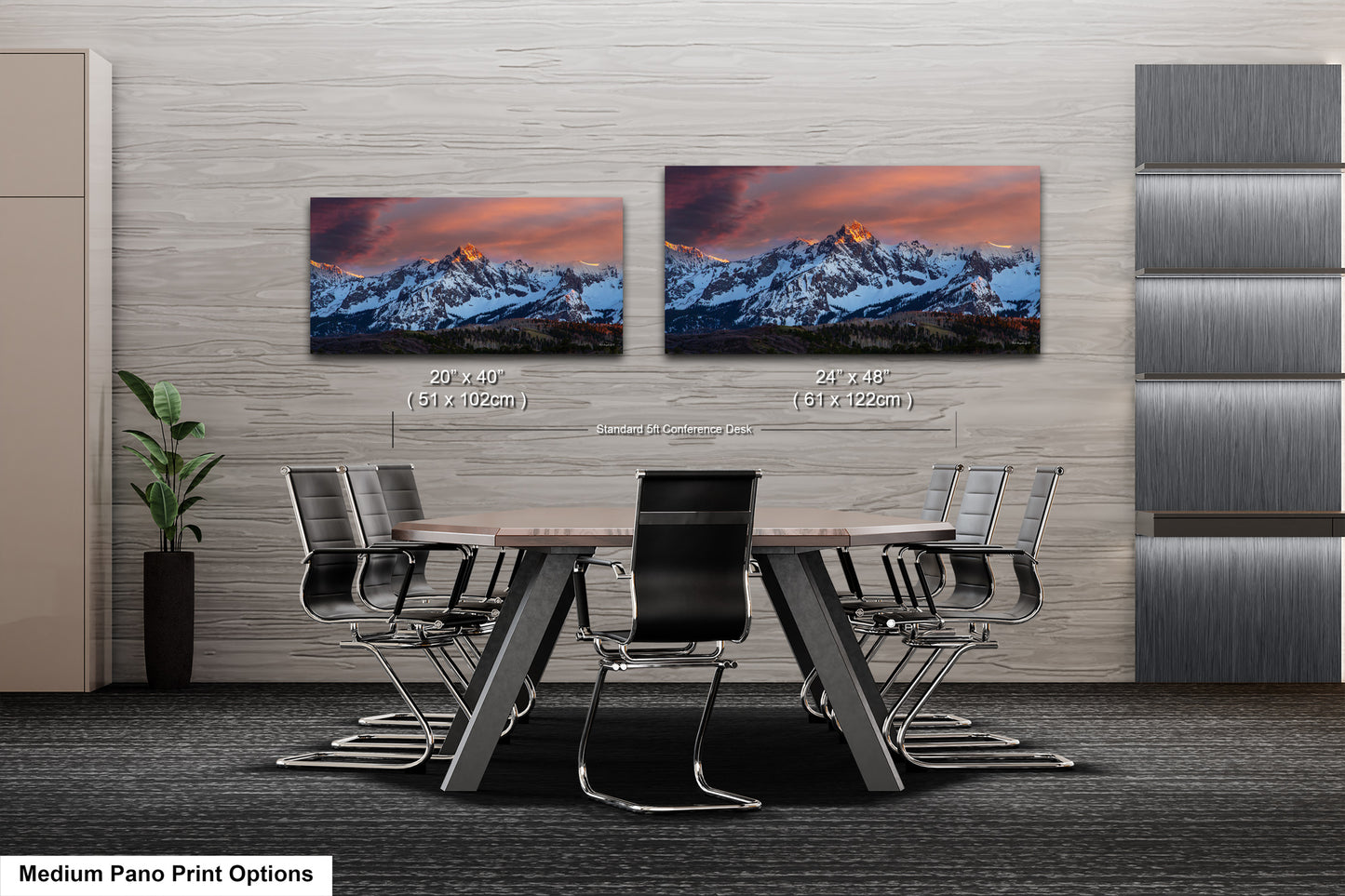 Colorado wall art sunset picture, Telluride art, San Juan mountains canvas, mountain wall art, panoramic print, mountain wall decor, sunset