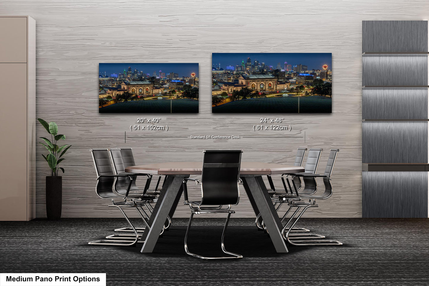 Union Station and Kansas City Skyline, Western Auto Neon Sign, Kansas City Wall Art