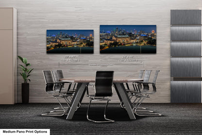 Union Station and Kansas City Skyline, Western Auto Neon Sign, Kansas City Wall Art