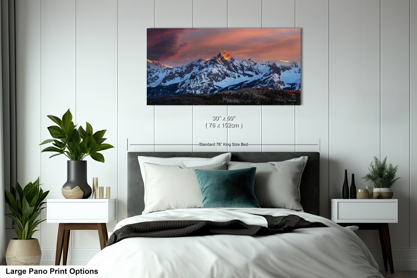 Colorado wall art sunset picture, Telluride art, San Juan mountains canvas, mountain wall art, panoramic print, mountain wall decor, sunset