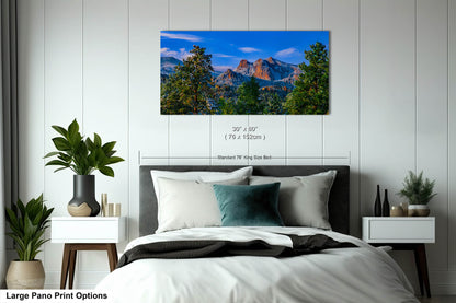 Colorado snowy mountain sunset, Estes Park wall art, Rocky Mountains canvas print