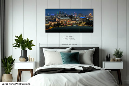Union Station and Kansas City Skyline, Western Auto Neon Sign, Kansas City Wall Art