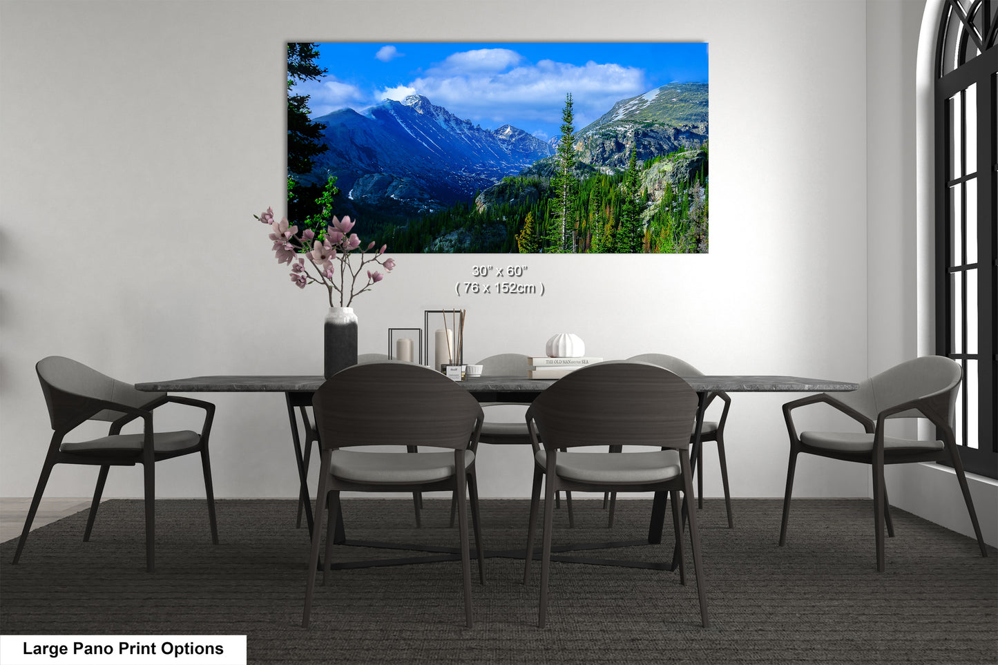 Rocky Mountain National Park panoramic picture, large panoramic art, Longs Peak Colorado, Estes Park wall art, national park panorama,