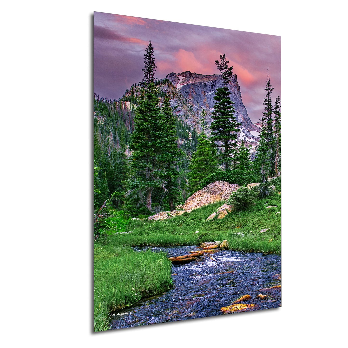 Rocky Mountain National Park, Dream Lake, Estes Park, large framed art work, vertical art, Hallett Peak, Flattop mountain, Colorado wall art