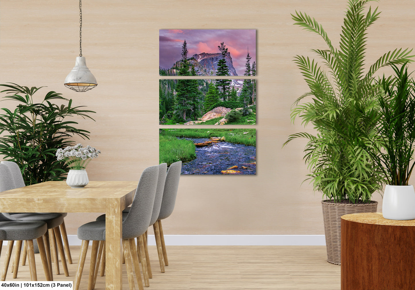 Rocky Mountain National Park, Dream Lake, Estes Park, large framed art work, vertical art, Hallett Peak, Flattop mountain, Colorado wall art