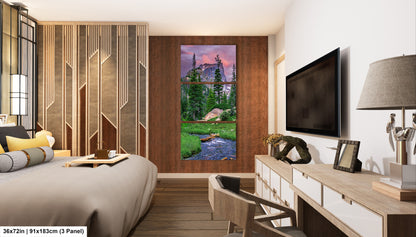 Rocky Mountain National Park, Dream Lake, Estes Park, large framed art work, vertical art, Hallett Peak, Flattop mountain, Colorado wall art