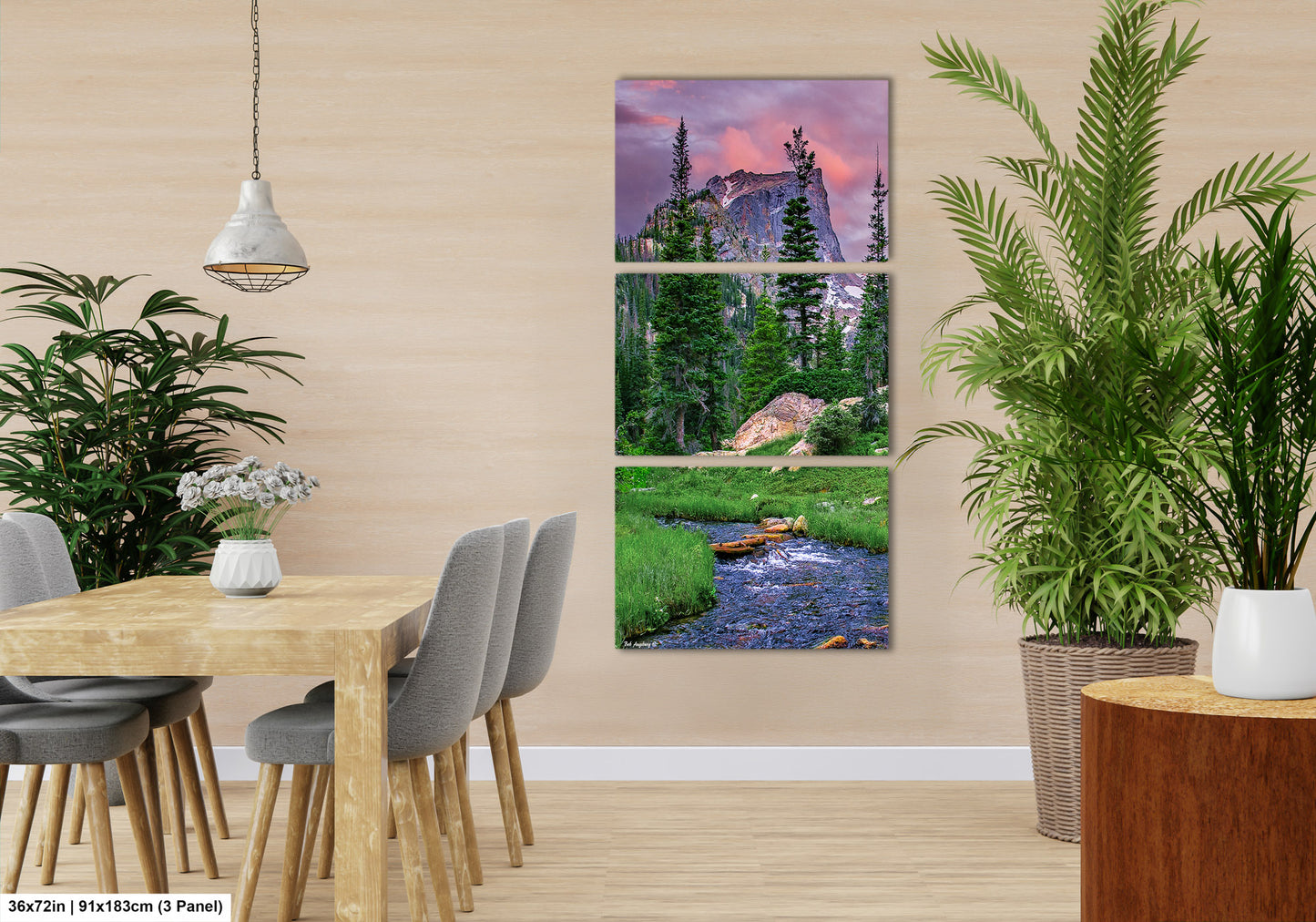 Rocky Mountain National Park, Dream Lake, Estes Park, large framed art work, vertical art, Hallett Peak, Flattop mountain, Colorado wall art