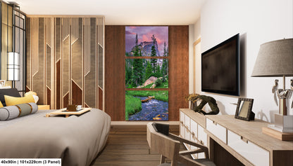 Rocky Mountain National Park, Dream Lake, Estes Park, large framed art work, vertical art, Hallett Peak, Flattop mountain, Colorado wall art