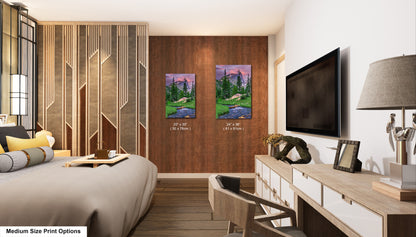 Rocky Mountain National Park, Dream Lake, Estes Park, large framed art work, vertical art, Hallett Peak, Flattop mountain, Colorado wall art