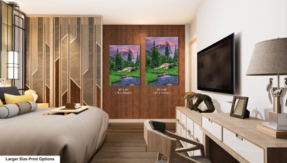 Rocky Mountain National Park, Dream Lake, Estes Park, large framed art work, vertical art, Hallett Peak, Flattop mountain, Colorado wall art