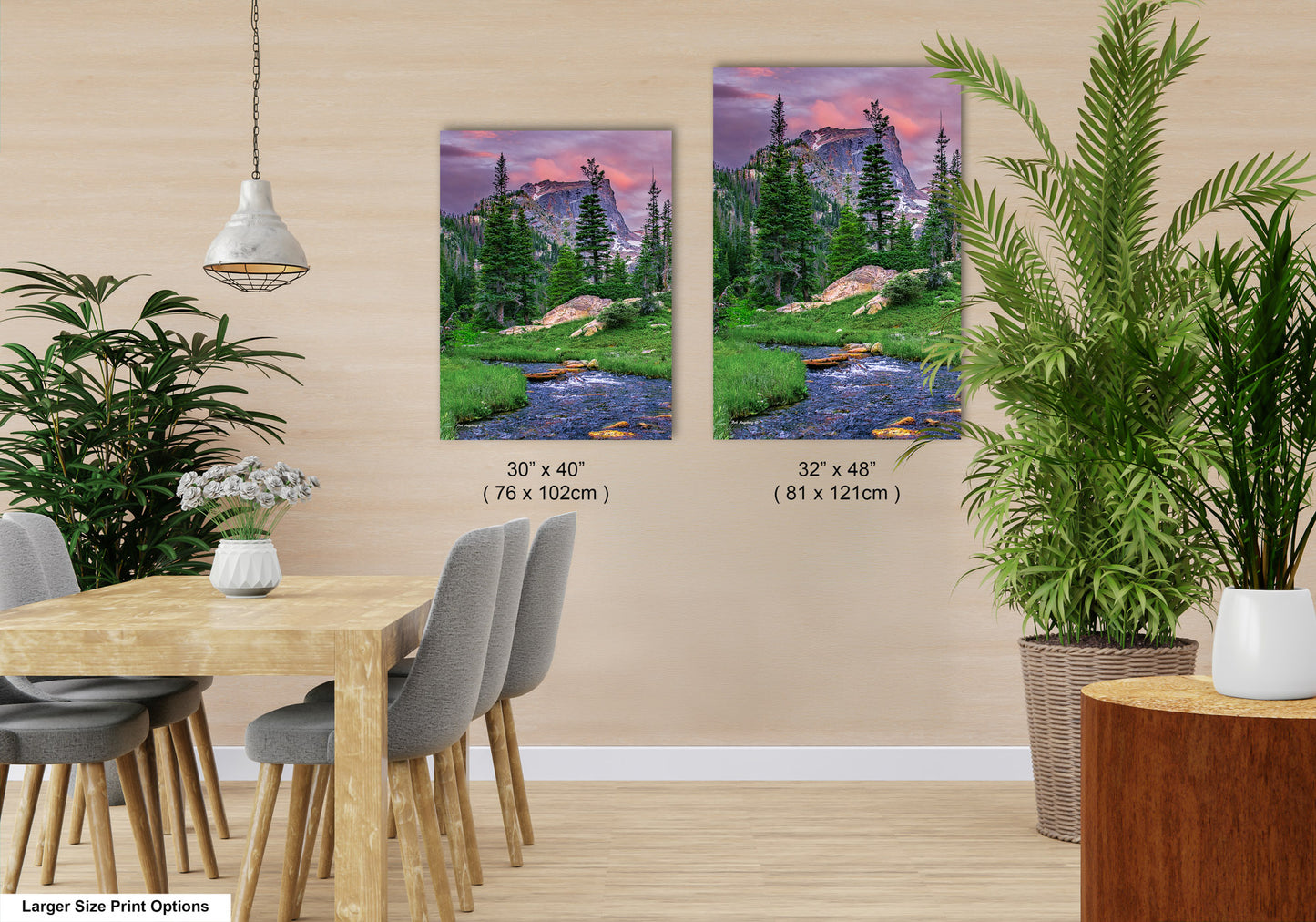 Rocky Mountain National Park, Dream Lake, Estes Park, large framed art work, vertical art, Hallett Peak, Flattop mountain, Colorado wall art
