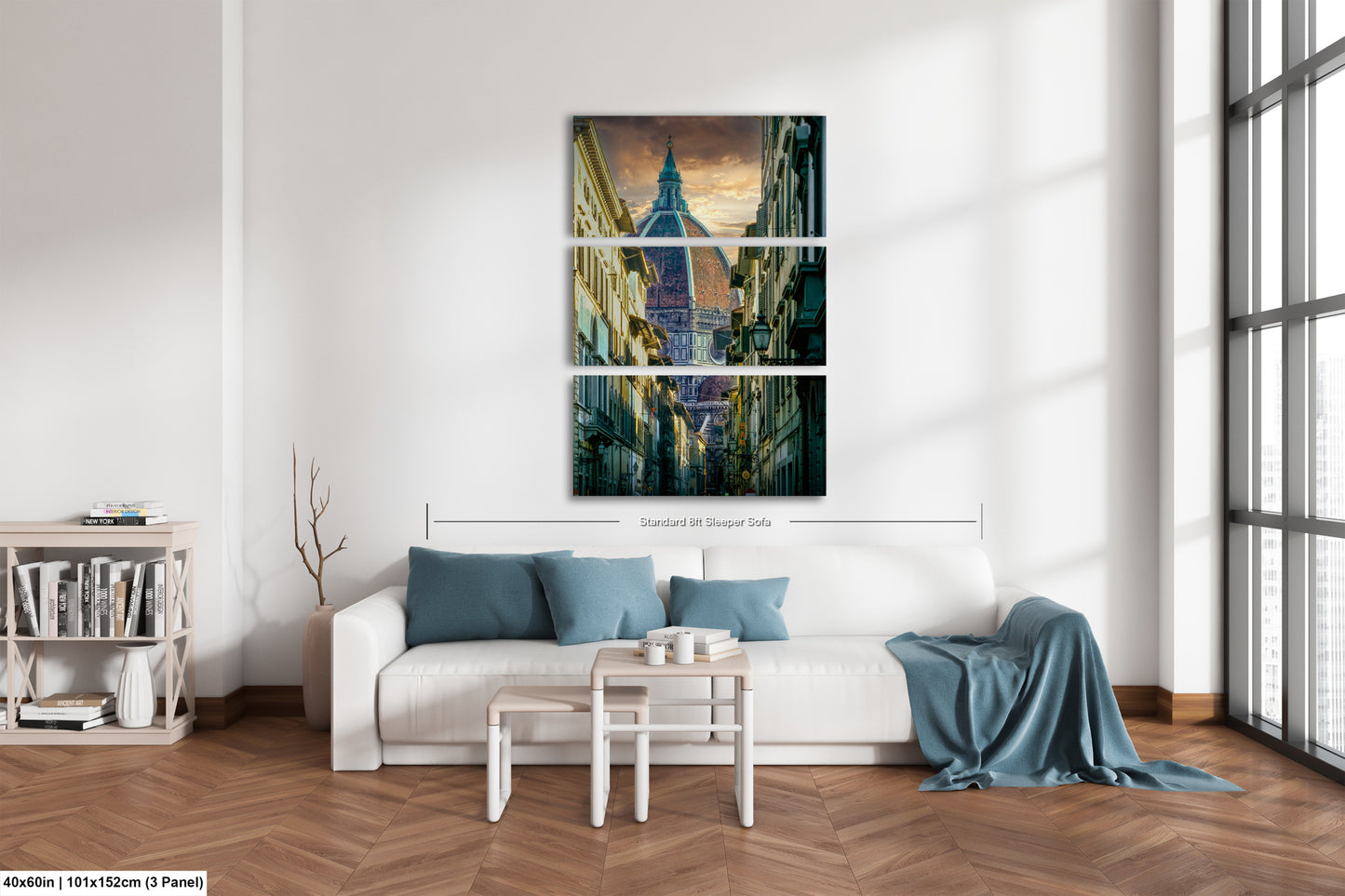 a living room filled with furniture and a painting on the wall