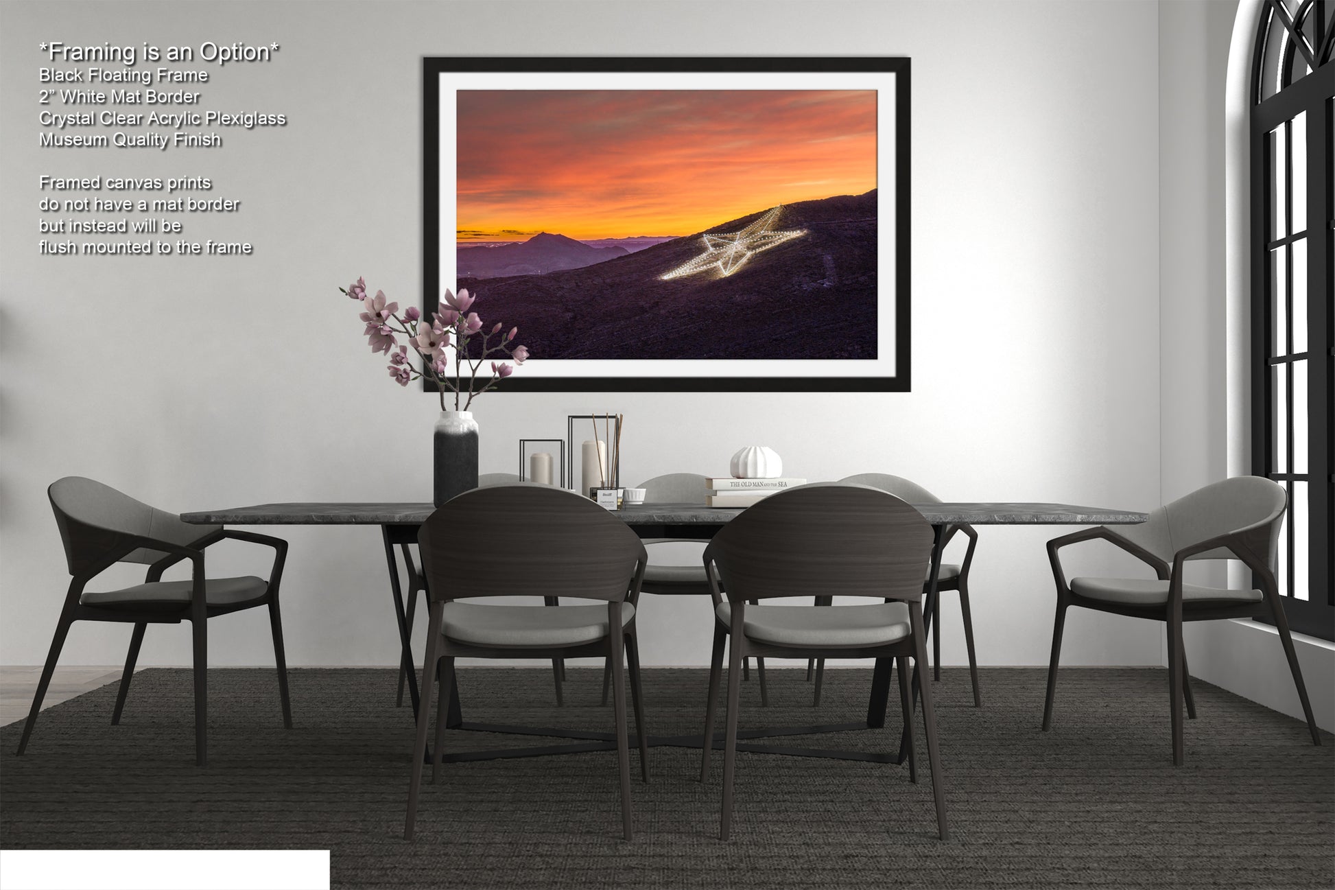 a picture of a dining room with a table and chairs