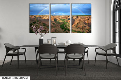a dining room with a table and four chairs