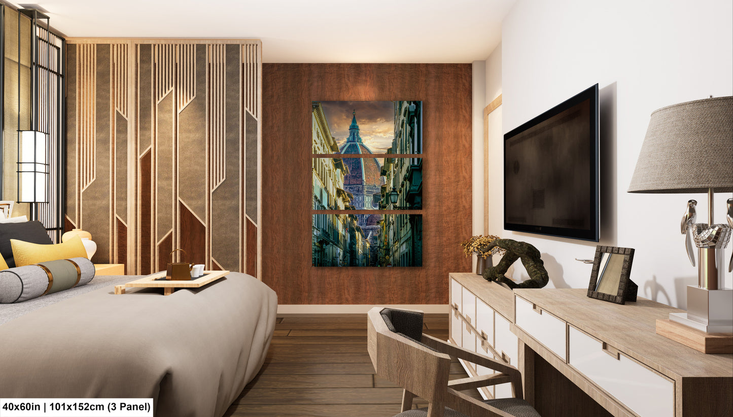 a bed room with a neatly made bed and a flat screen tv