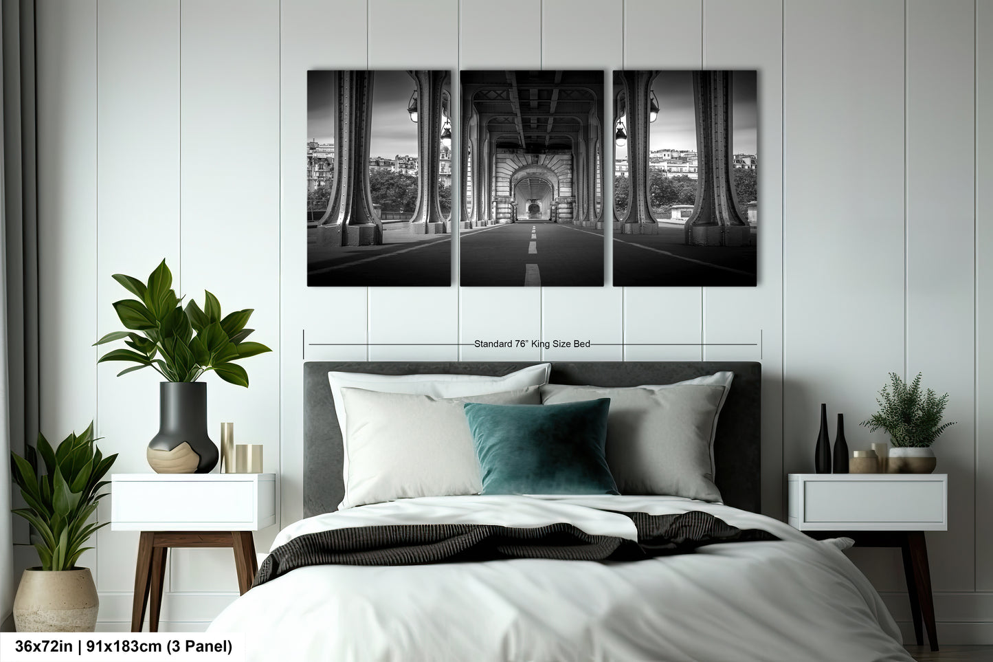 a black and white photo of a bedroom