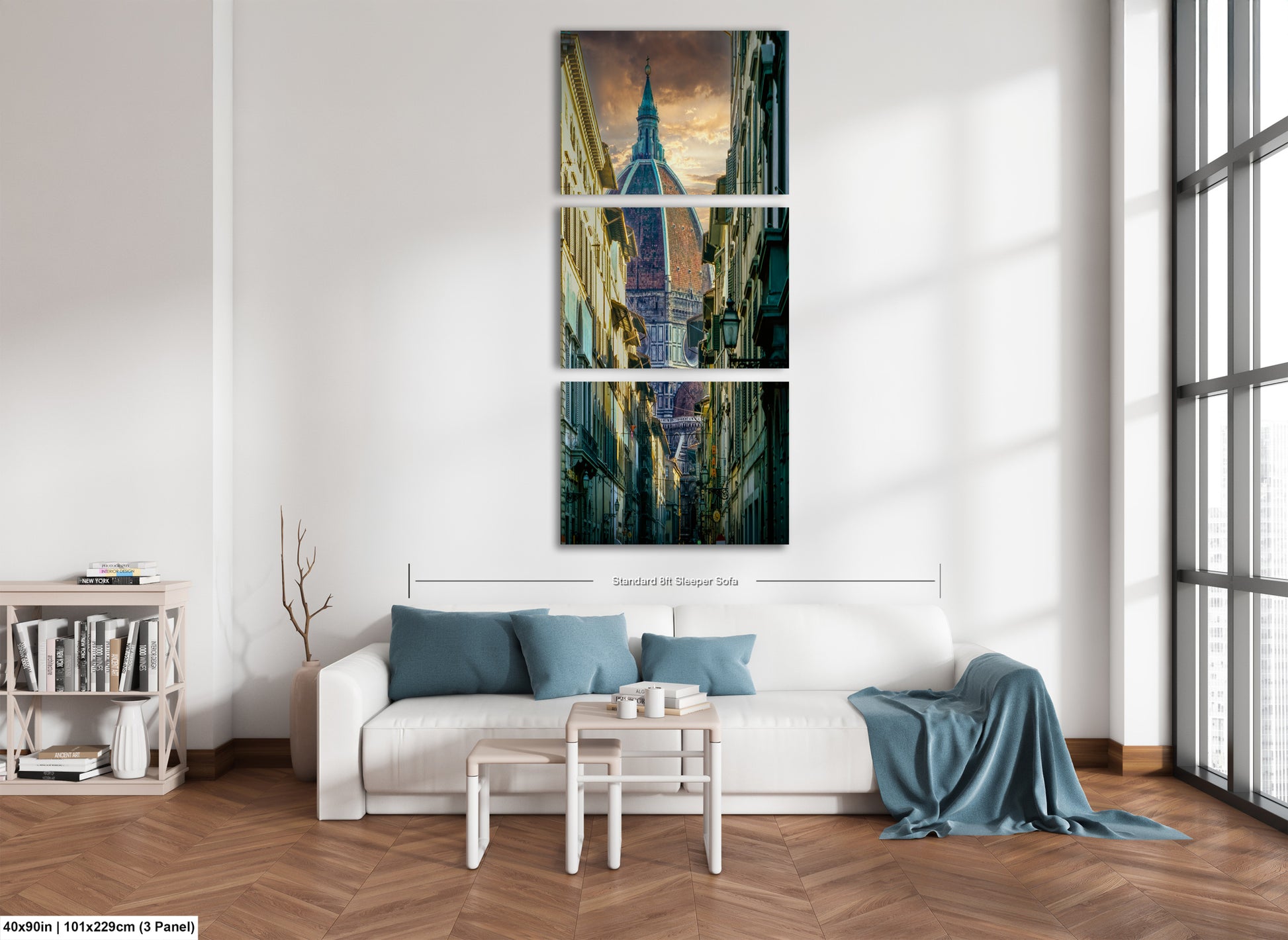 a living room filled with furniture and a painting on the wall