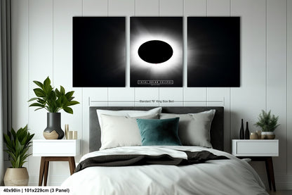 a black and white photo of a bedroom with a bed