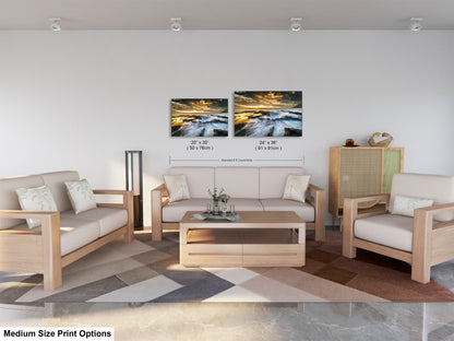 a living room filled with furniture and a painting on the wall