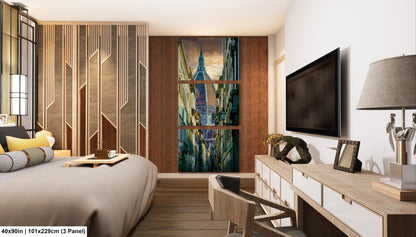 a bed room with a neatly made bed and a flat screen tv