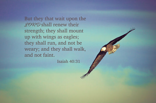 Isaiah 40-31, Mount Up With Wings as Eagles, Christian Inspirational Canvas Wall Art Prints, Christian Scripture Decor for Home,