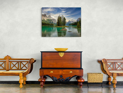 Spirit Island Print, Maligne Lake, Jasper National Park, Canadian Rockies, Alberta, Banff, Canvas Wall Art Prints for Home