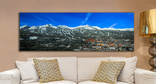 Large Breckenridge panorama, Breckenridge Colorado picture, ski resort, Breckenridge photography, panoramic of Breckenridge, cabin decor