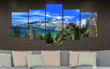 Rocky Mountain National Park, Longs Peak summer photo, 3 piece wall art, Estes Park Colorado, extra large wall art, office decor, triptych,