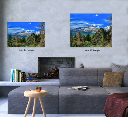 Rocky Mountain National Park, Longs Peak summer photo, 3 piece wall art, Estes Park Colorado, extra large wall art, office decor, triptych,