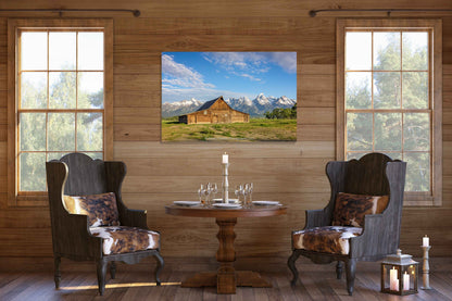 T A Moulton Barn  Grand Teton National Park, Wyoming Mountain Landscape Print, Canvas Wall Art, Decor for Home,  Office