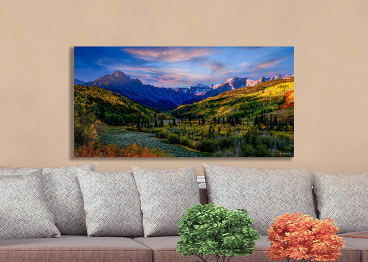 San Juan mountains, mountain wall art, extra large wall art canvas, Colorado wall art, fall aspens in San Juan mountains, triptych