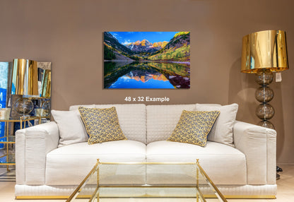 Maroon Bells autumn landscape picture, Aspen Colorado, Colorado wall art, national park, triptych, aspen trees, mountain lake