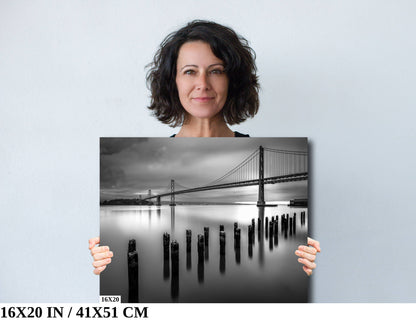 Bay Bridge San Francisco Black and White Photography Wall Decor for Home or Office